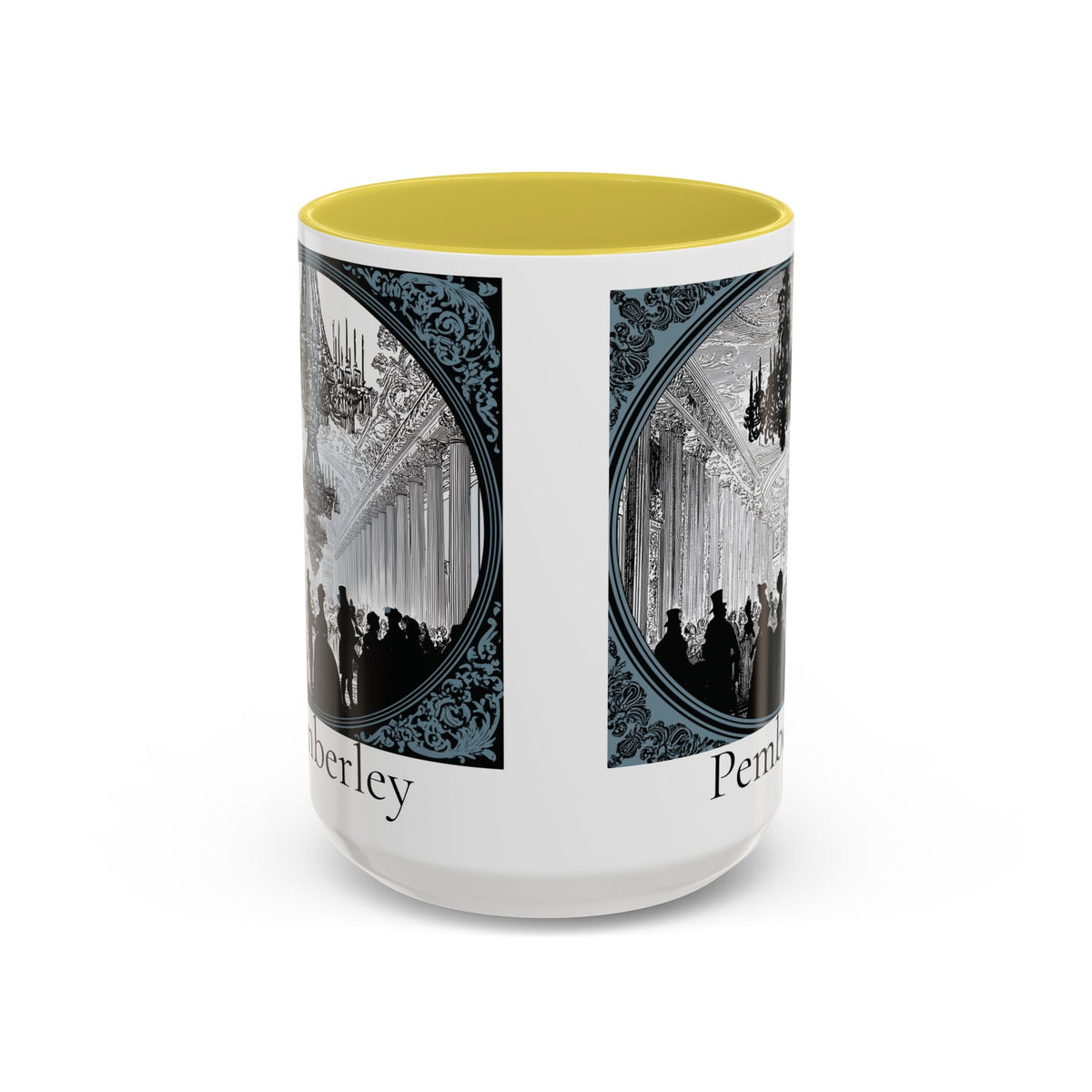 Pemberley Ballroom Illustration Mug | Color Accent Ceramic Mug