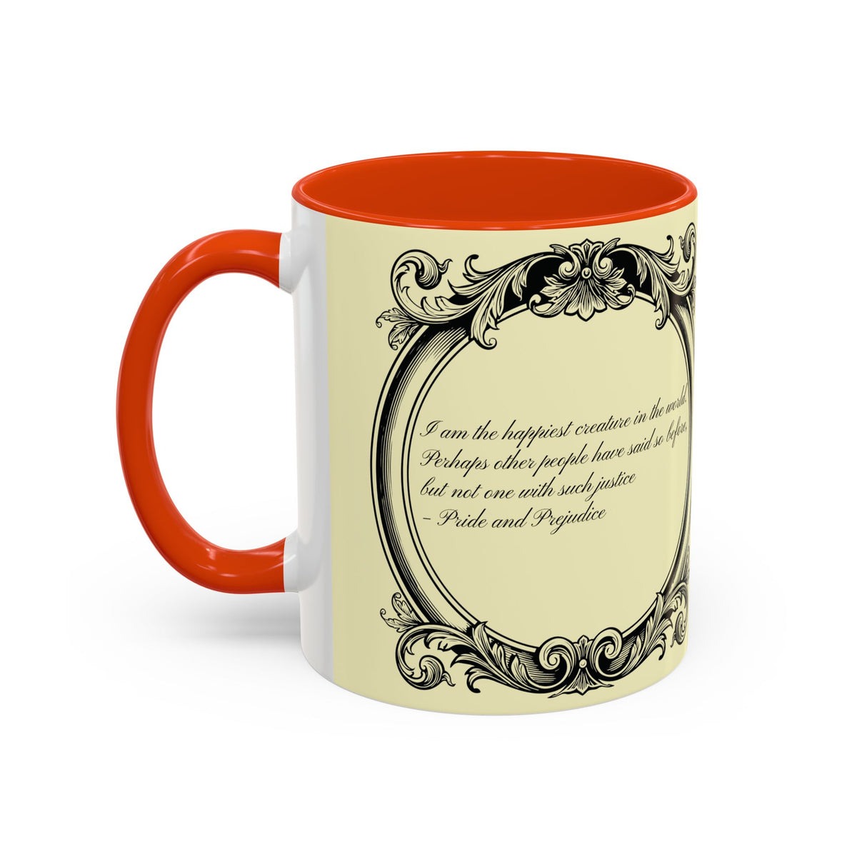 Pride & Prejudice Vintage Floral Mug — “Pride & Prejudice” Ceramic Book Lover Mug (11oz/15oz)