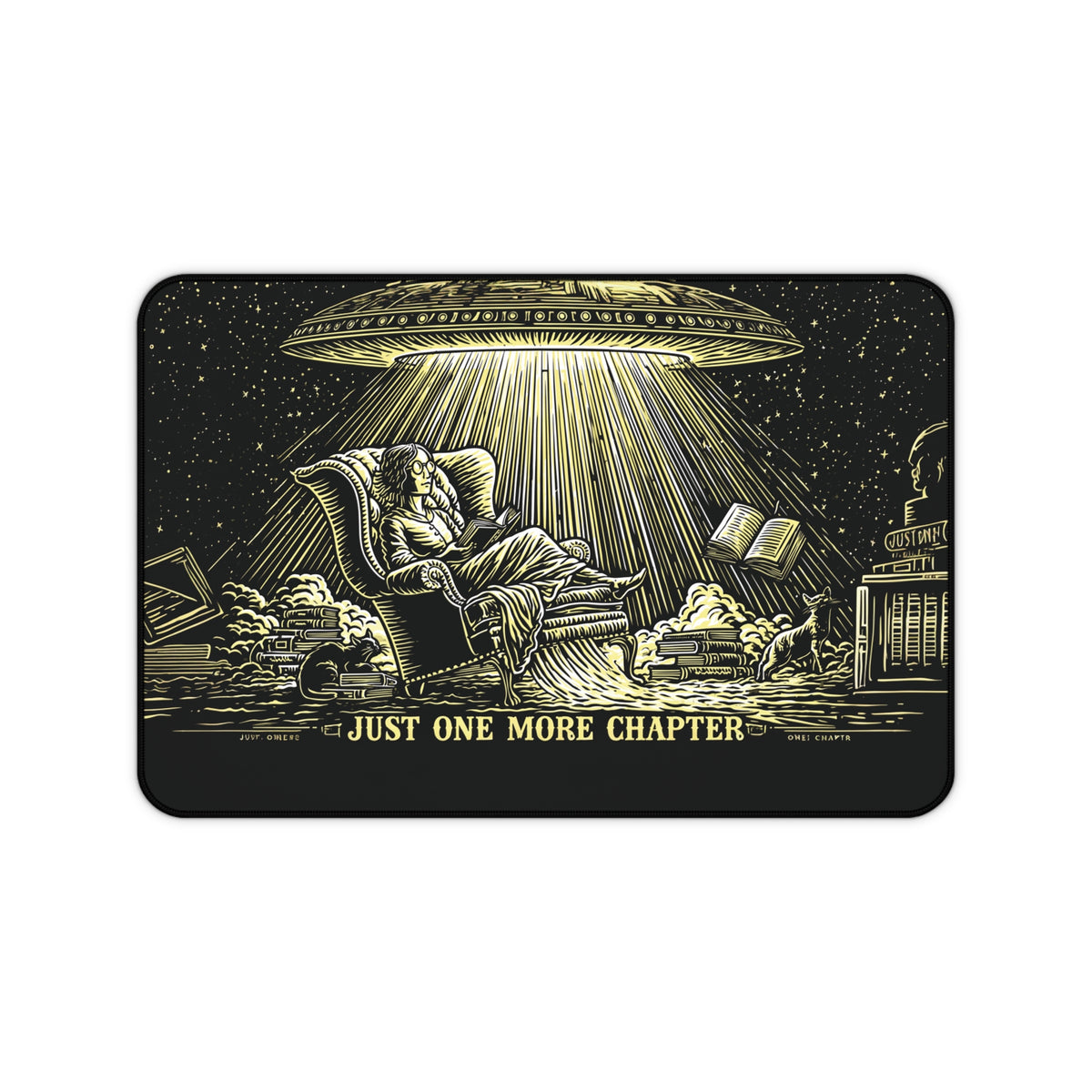 Alien Abduction Reader Desk Mat | "Just One More Chapter" Book Lover