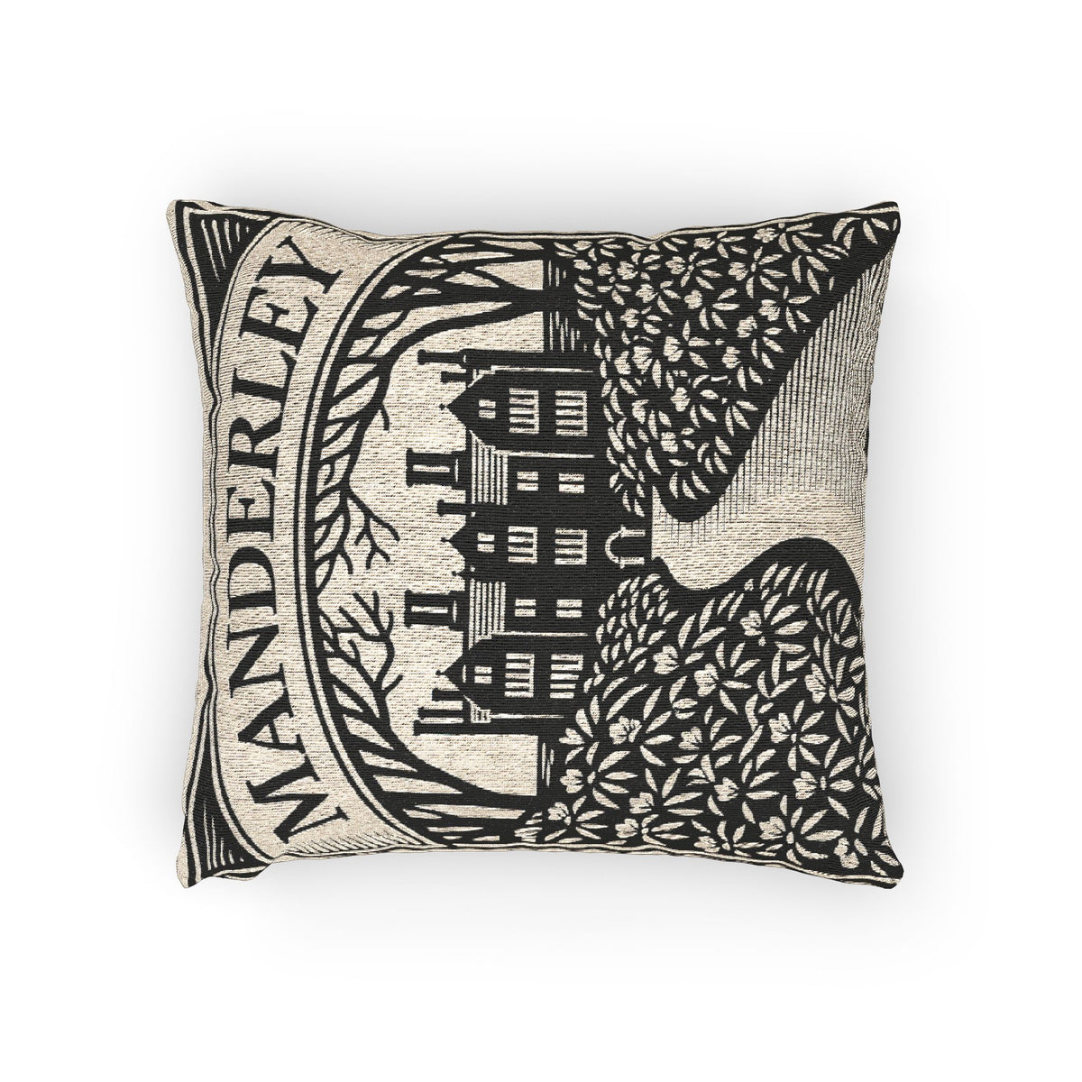 Manderley Estate Woven Pillow | Rebecca Literary Tapestry Throw Gothic Manor