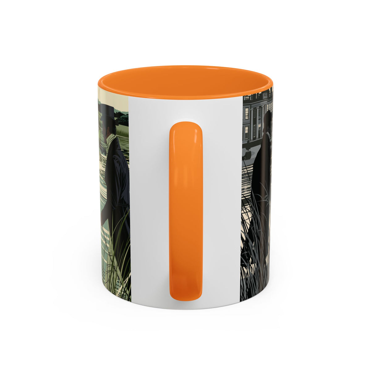 Strolling Lakeside with Mr. Darcy  —  Scenic Lakeside Vintage Gentleman Mug (11oz & 15oz)