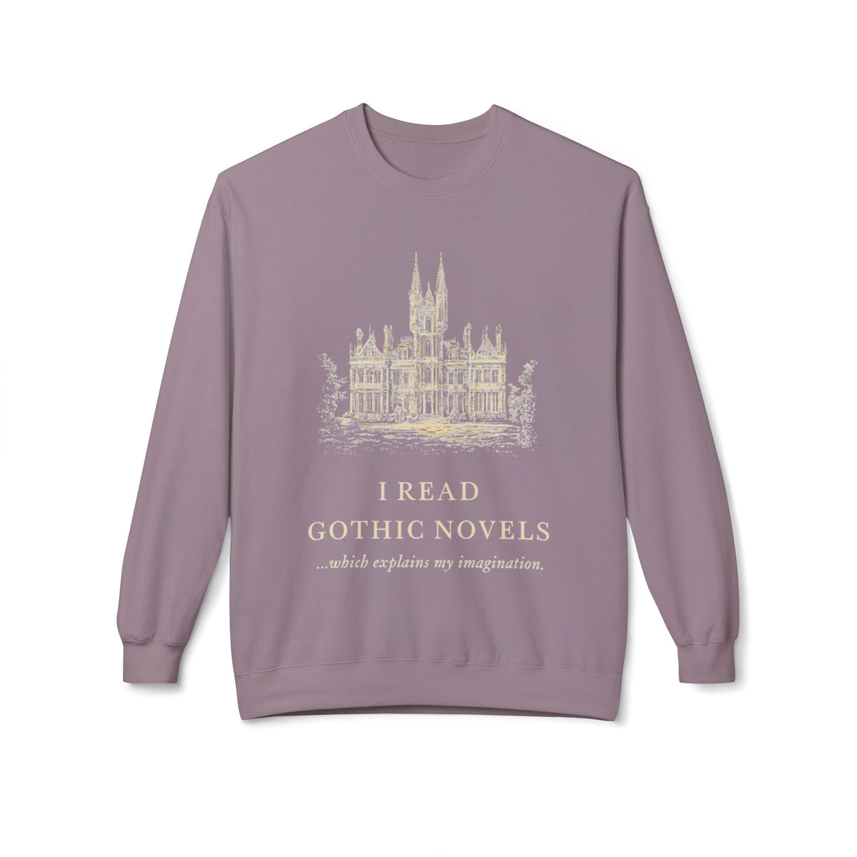 Gothic Novels Crewneck Sweatshirt — “I Read Gothic Novels…which explains my imagination”