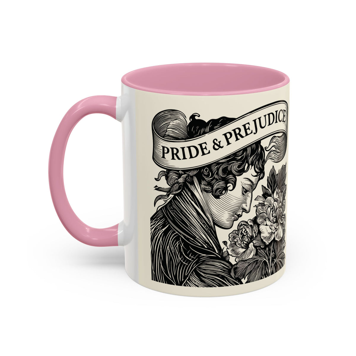 Quote from Pride & Prejudice Vintage Floral Mug — “Pride & Prejudice” Ceramic Book Lover Mug (11oz/15oz)