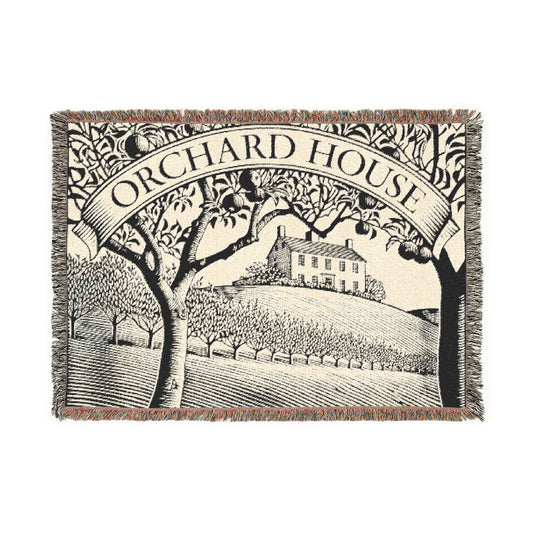 Orchard House Woven Blanket | Country Farmhouse Throw, Cottage Decor