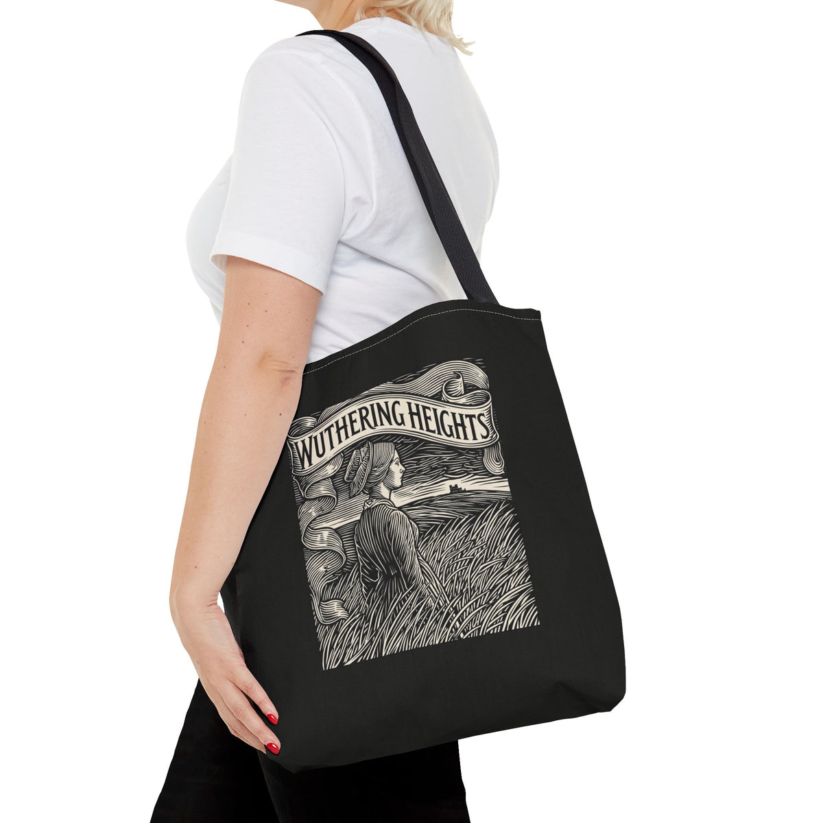 Wuthering Heights Illustrated Tote Bag — Gothic Novel Literary Canvas Tote