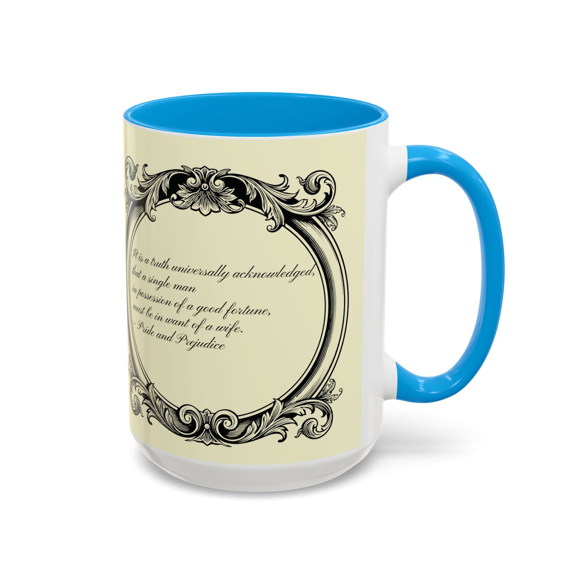 Pride and Prejudice Quote Mug — “Mr. Darcy at Pemberley” Vintage Jane Austen Coffee Cup (11oz/15oz)