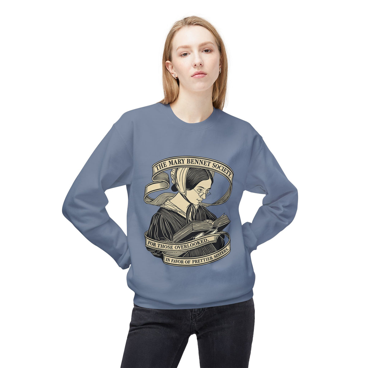 The Mary Bennet Society Literary Crewneck Sweatshirt — Vintage Booklover Reading Crew