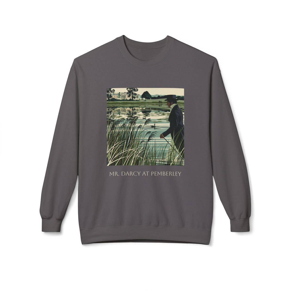 Mr. Darcy Crewneck Sweatshirt — "Mr. Darcy at Pemberley" Classic Jane Austen Sweatshirt