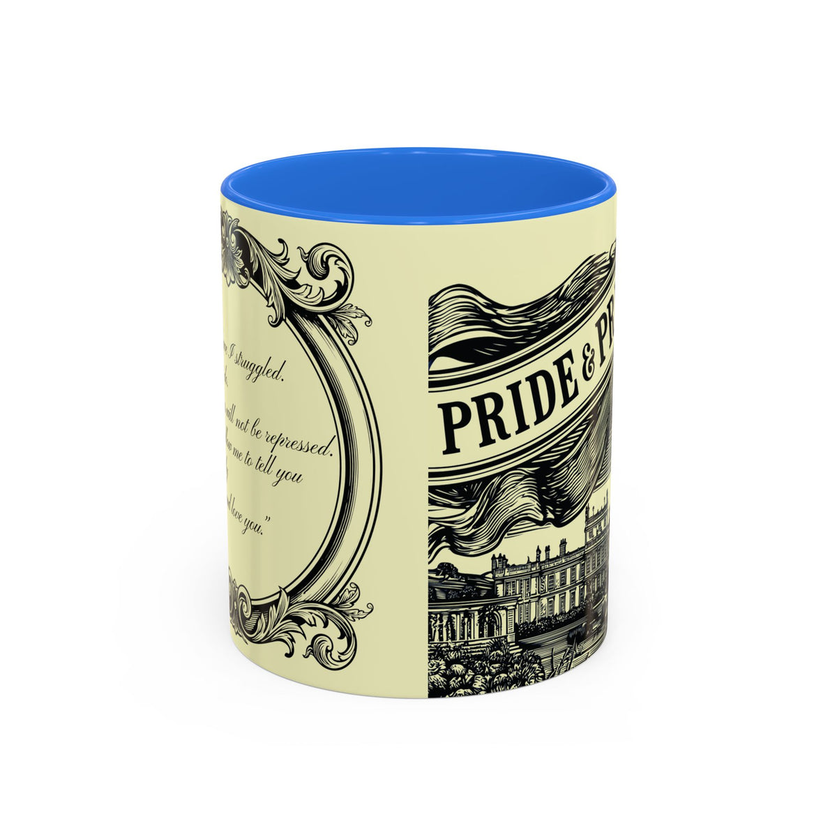 Pride & Prejudice Vintage Illustration Ceramic Mug — Mr. Darcy at Pemberley with Quote (11oz/15oz)
