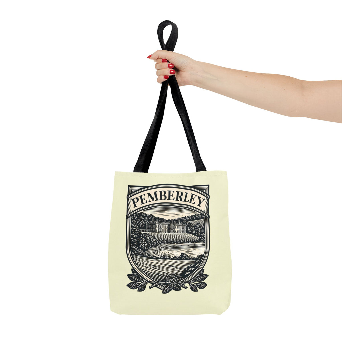 Pemberley Crest Tote Bag — Regency Manor Vintage Shield Canvas Tote