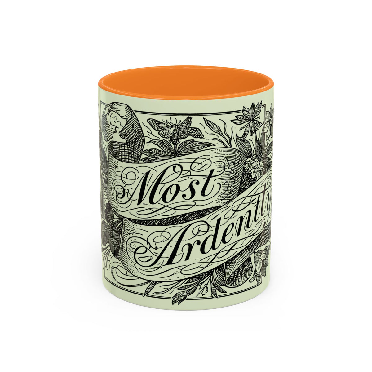 Most Ardently script banner floral Mug | Pink 11 or 15 oz.