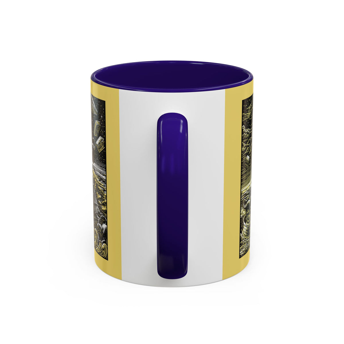 "Just One More Chapter" Under UFO Illustration Mug | Color Accent Coffee Cup