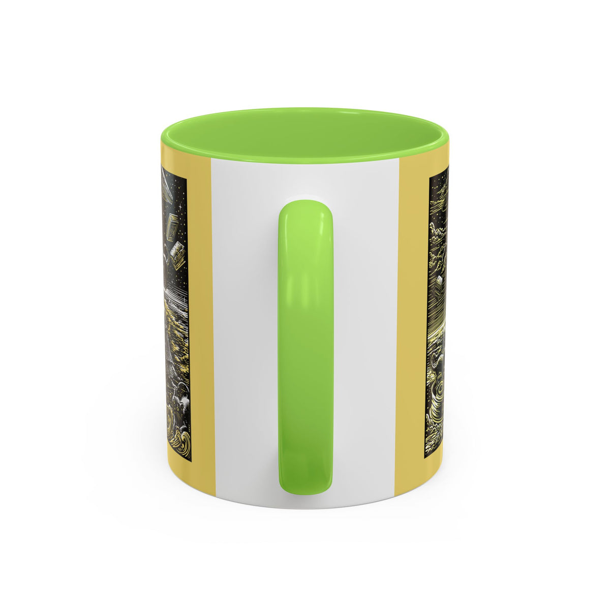 "Just One More Chapter" Under UFO Illustration Mug | Color Accent Coffee Cup