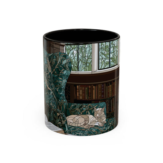 Cozy Reading Nook Cat Mug | Ceramic Coffee Cup 11oz 15oz