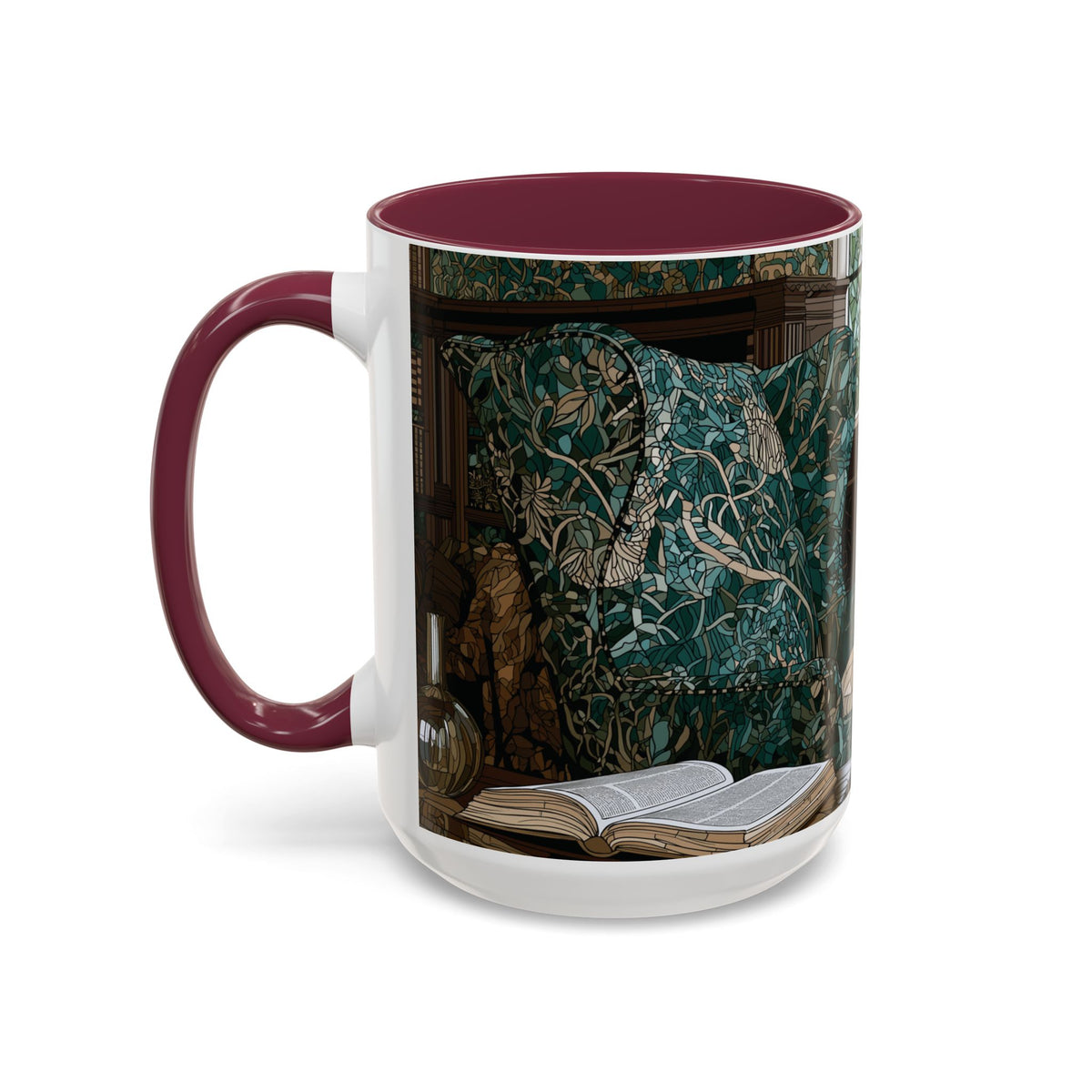 Cozy Reading Nook Cat Mug | Ceramic Coffee Cup 11oz 15oz