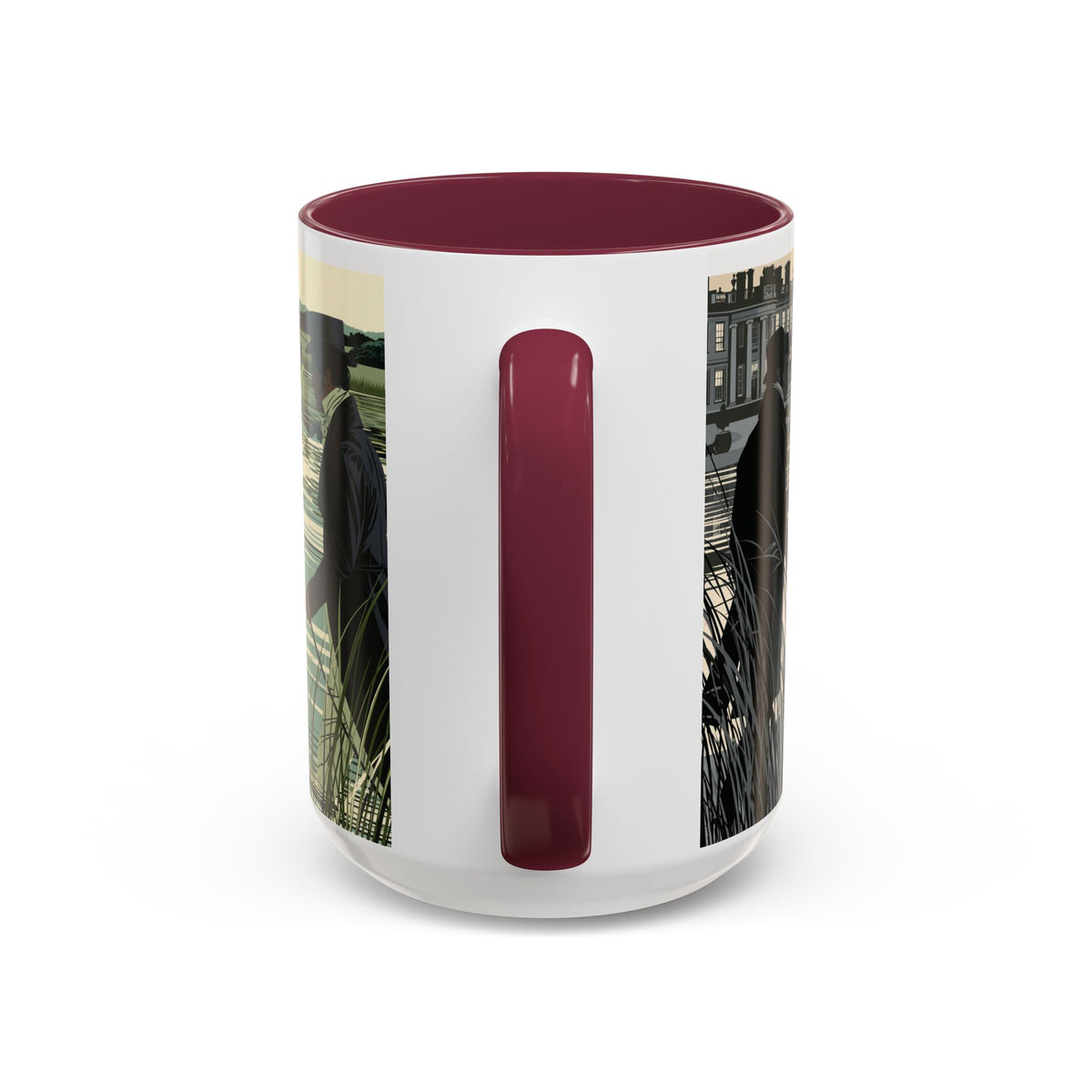 Strolling Lakeside with Mr. Darcy  —  Scenic Lakeside Vintage Gentleman Mug (11oz & 15oz)