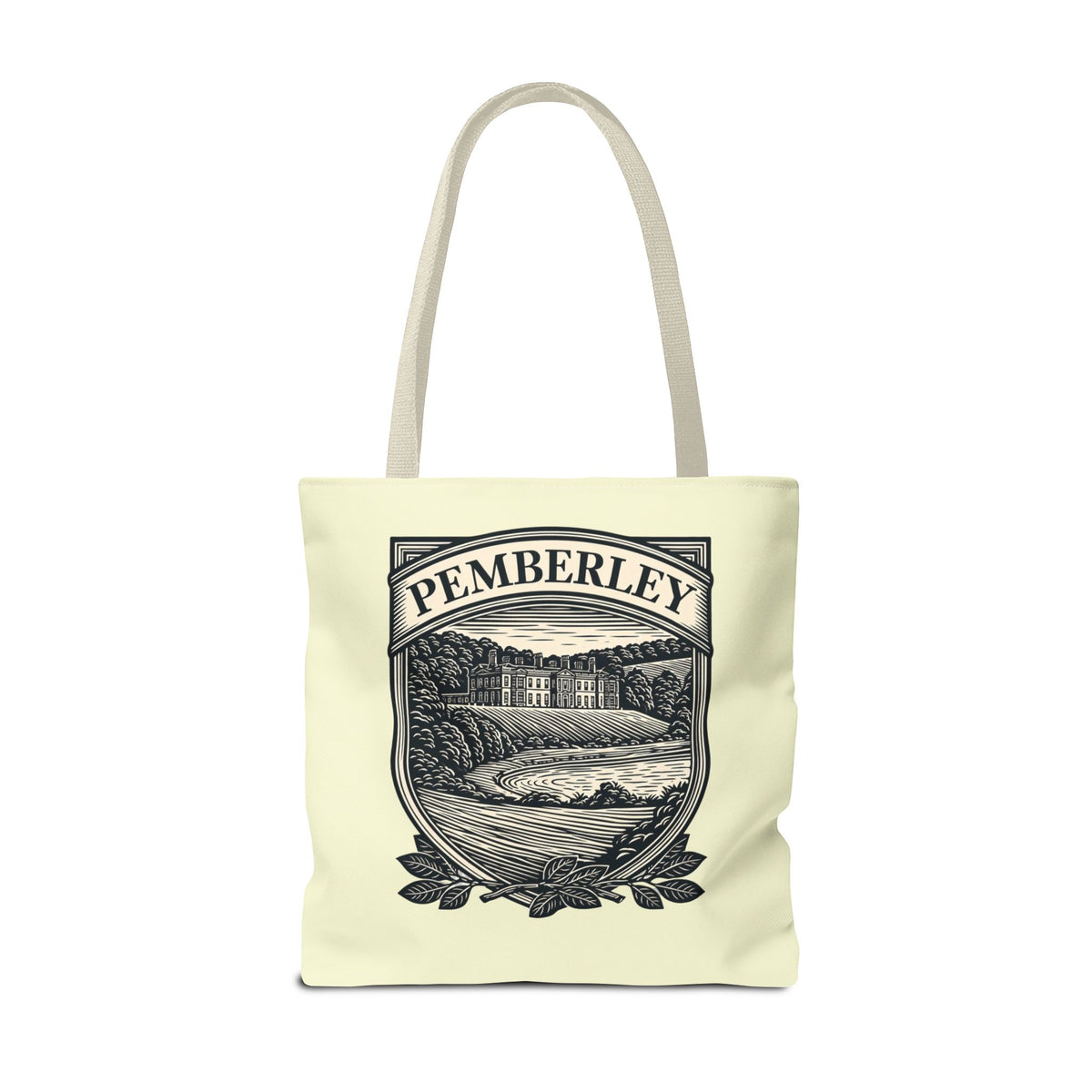 Pemberley Crest Tote Bag — Regency Manor Vintage Shield Canvas Tote
