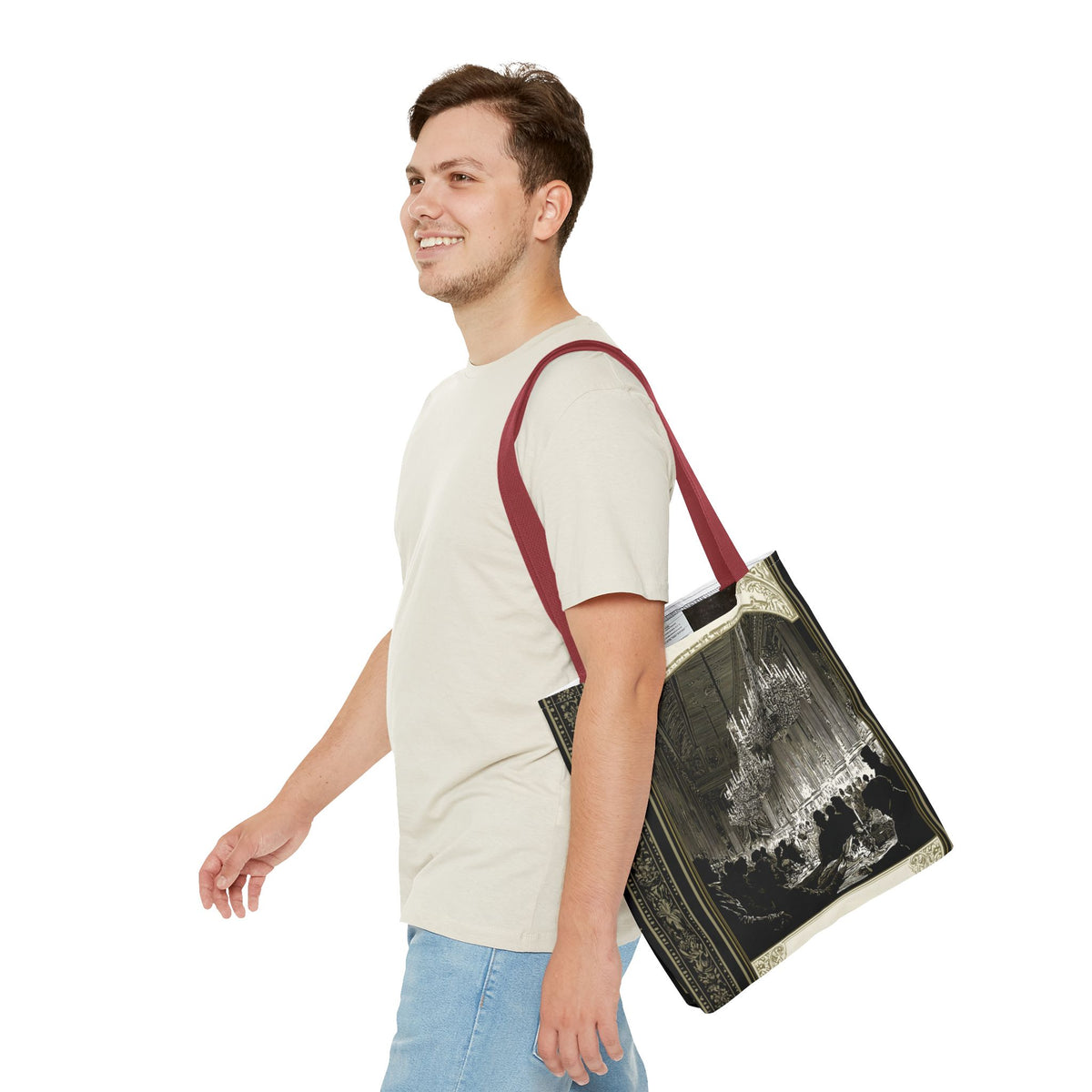 Regency Ballroom Chandelier Tote Bag | Vintage Ballroom Scene
