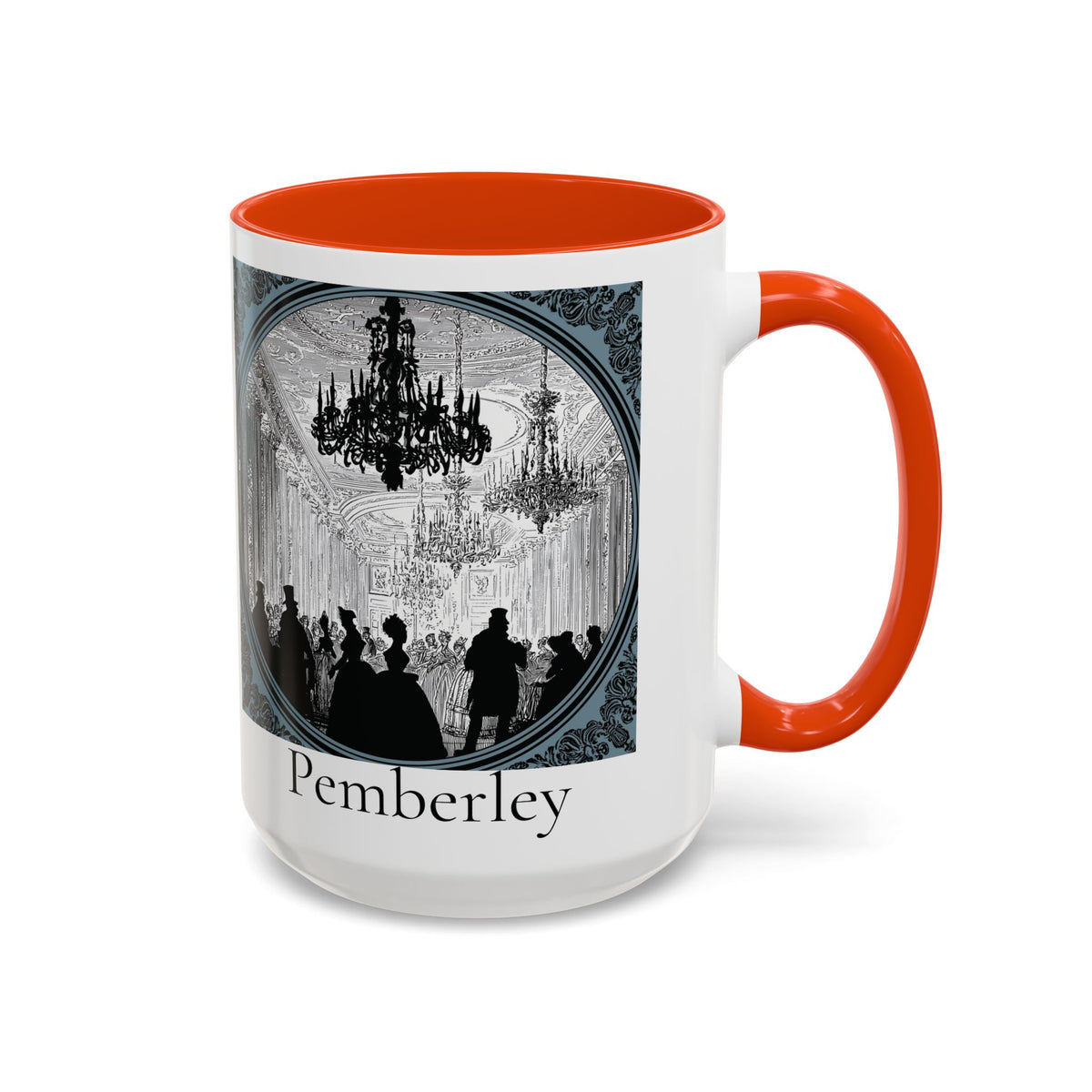 Pemberley Ballroom Illustration Mug | Color Accent Ceramic Mug