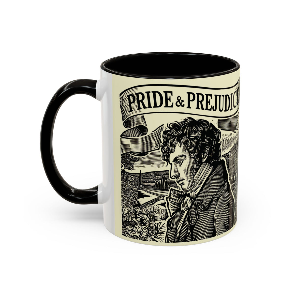 Pride and Prejudice Quote Mug — “Mr. Darcy at Pemberley” Vintage Jane Austen Coffee Cup (11oz/15oz)