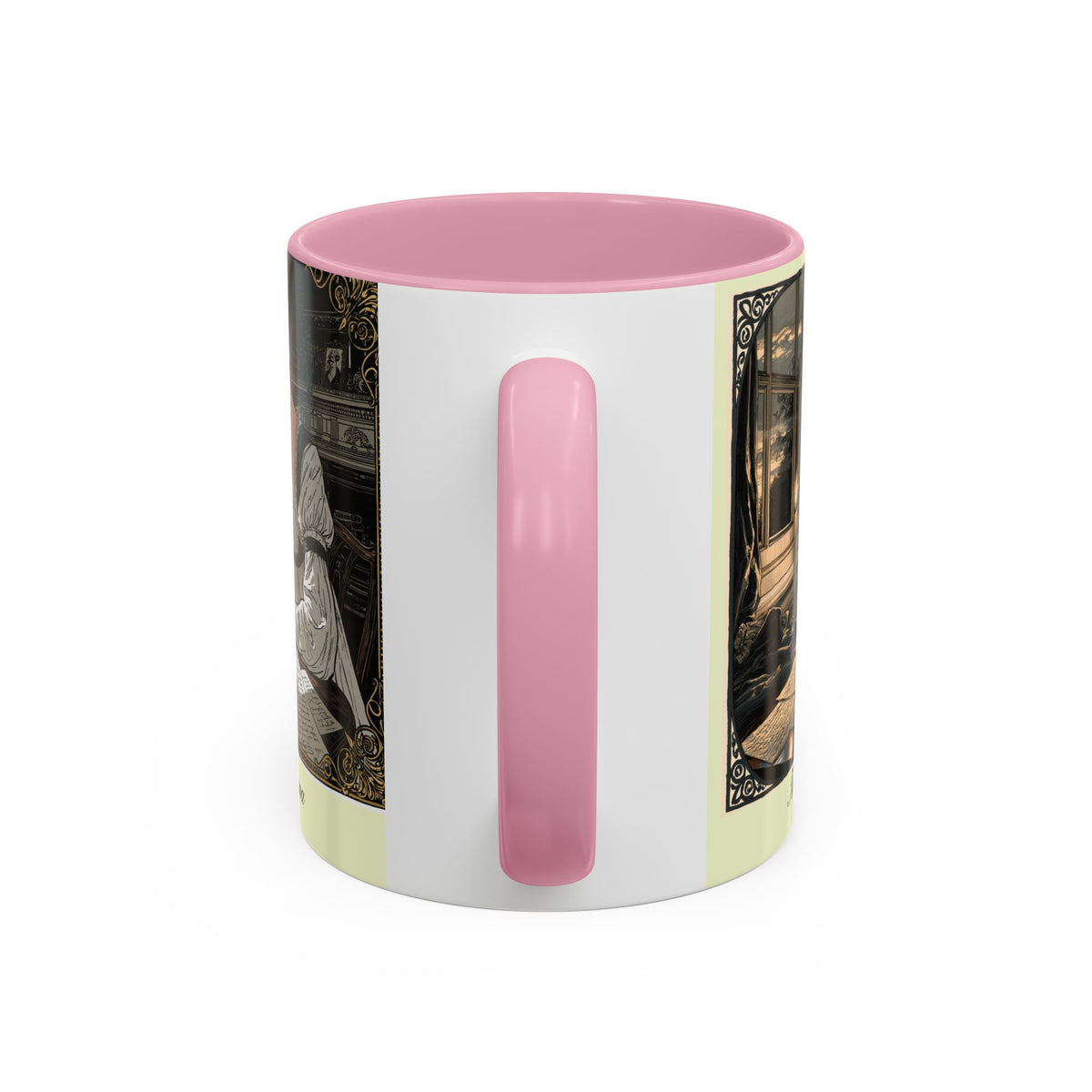 Regency Tea Quote Mug — 'Young Jane Austen Writing at Her Desk' Ceramic Coffee & Tea Cup (11oz/15oz)