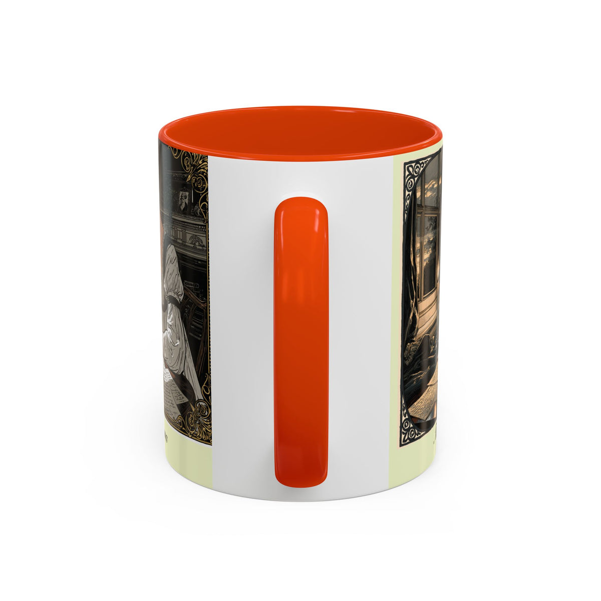 Regency Tea Quote Mug — 'Young Jane Austen Writing at Her Desk' Ceramic Coffee & Tea Cup (11oz/15oz)