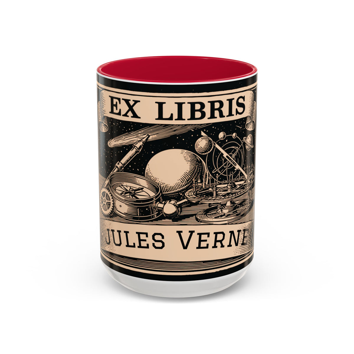 Jules Verne Ex Libris Vintage Science Fiction Coffee Mug (11oz & 15oz)