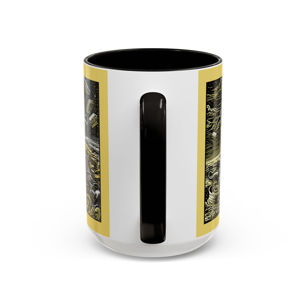 "Just One More Chapter" Under UFO Illustration Mug | Color Accent Coffee Cup