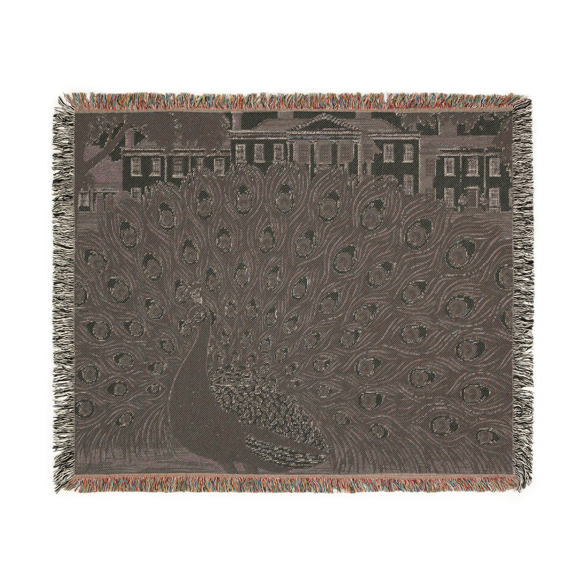 Peacock - Mansfield Park - Woven Blanket | Peacock Feather Throw, Decorative Jacquard