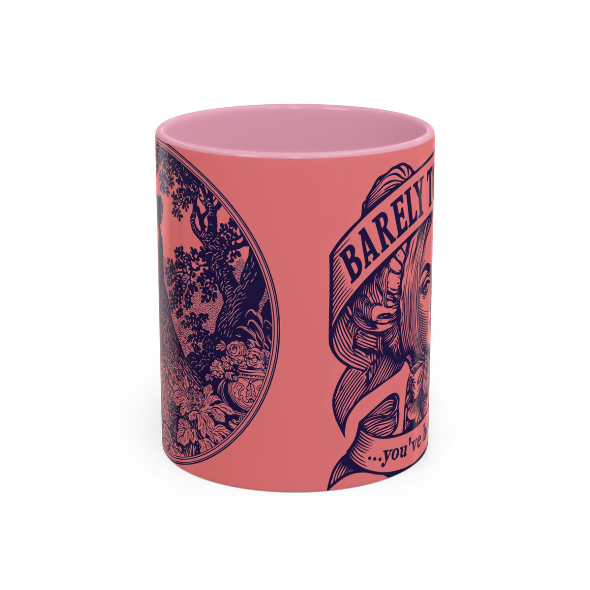 Barely Tolerable Vintage Portrait Mug — Funny Retro Coffee Cup (11oz/15oz)