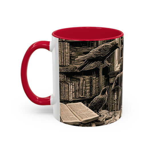 Edgar Allan Poe Raven Portrait Mug | Ceramic Coffee Cup