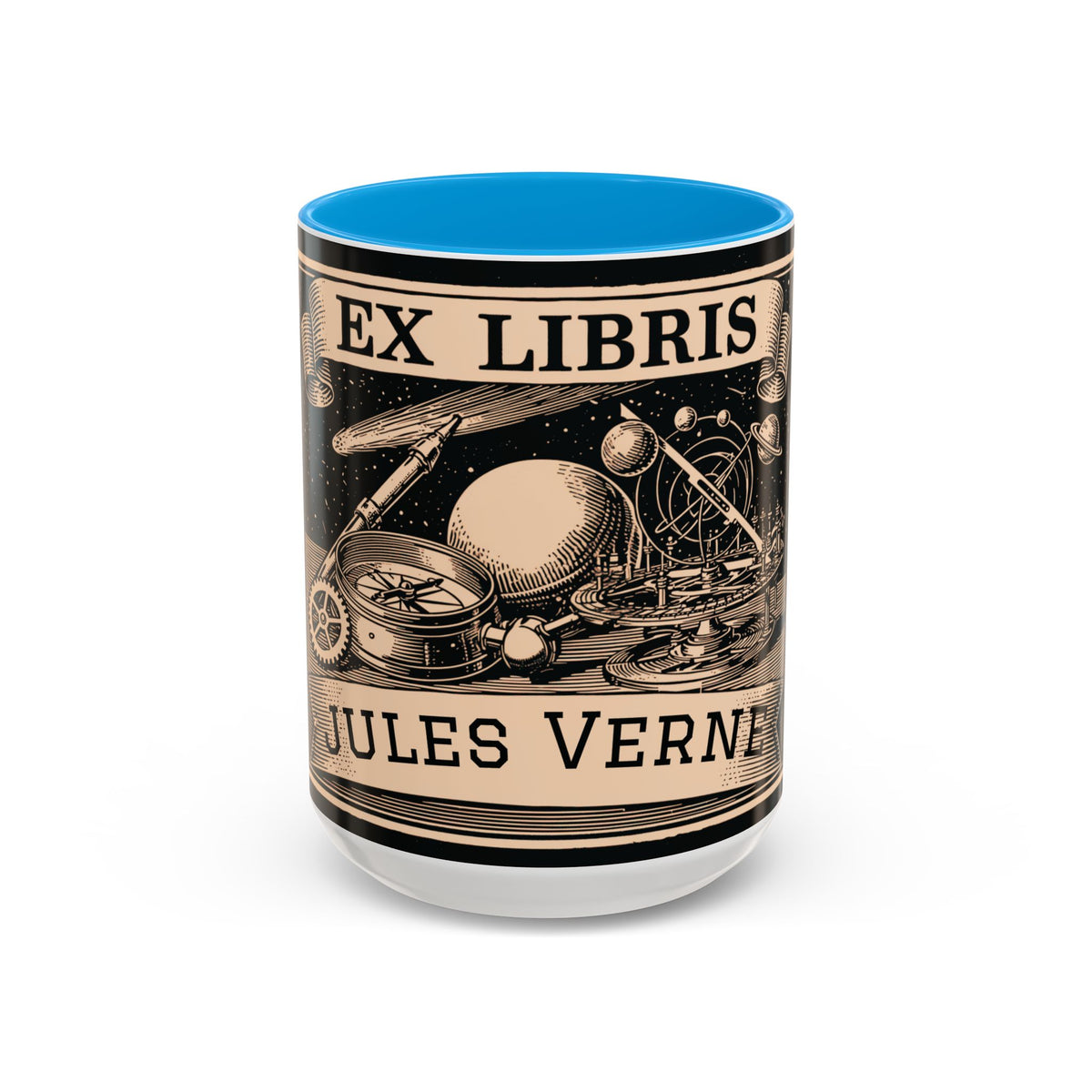 Jules Verne Ex Libris Vintage Science Fiction Coffee Mug (11oz & 15oz)