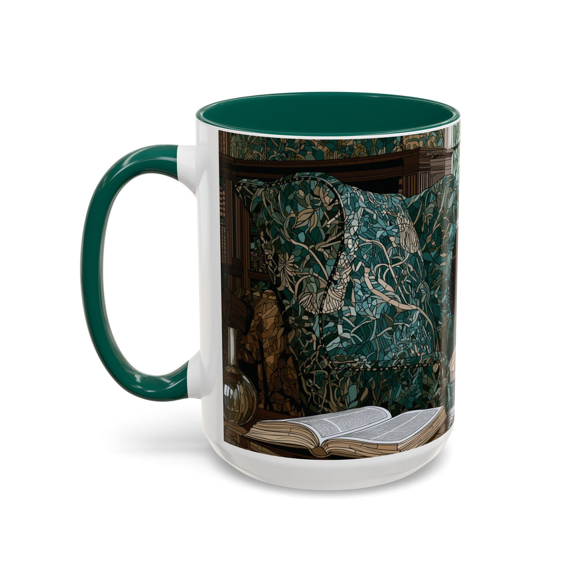 Cozy Reading Nook Cat Mug | Ceramic Coffee Cup 11oz 15oz