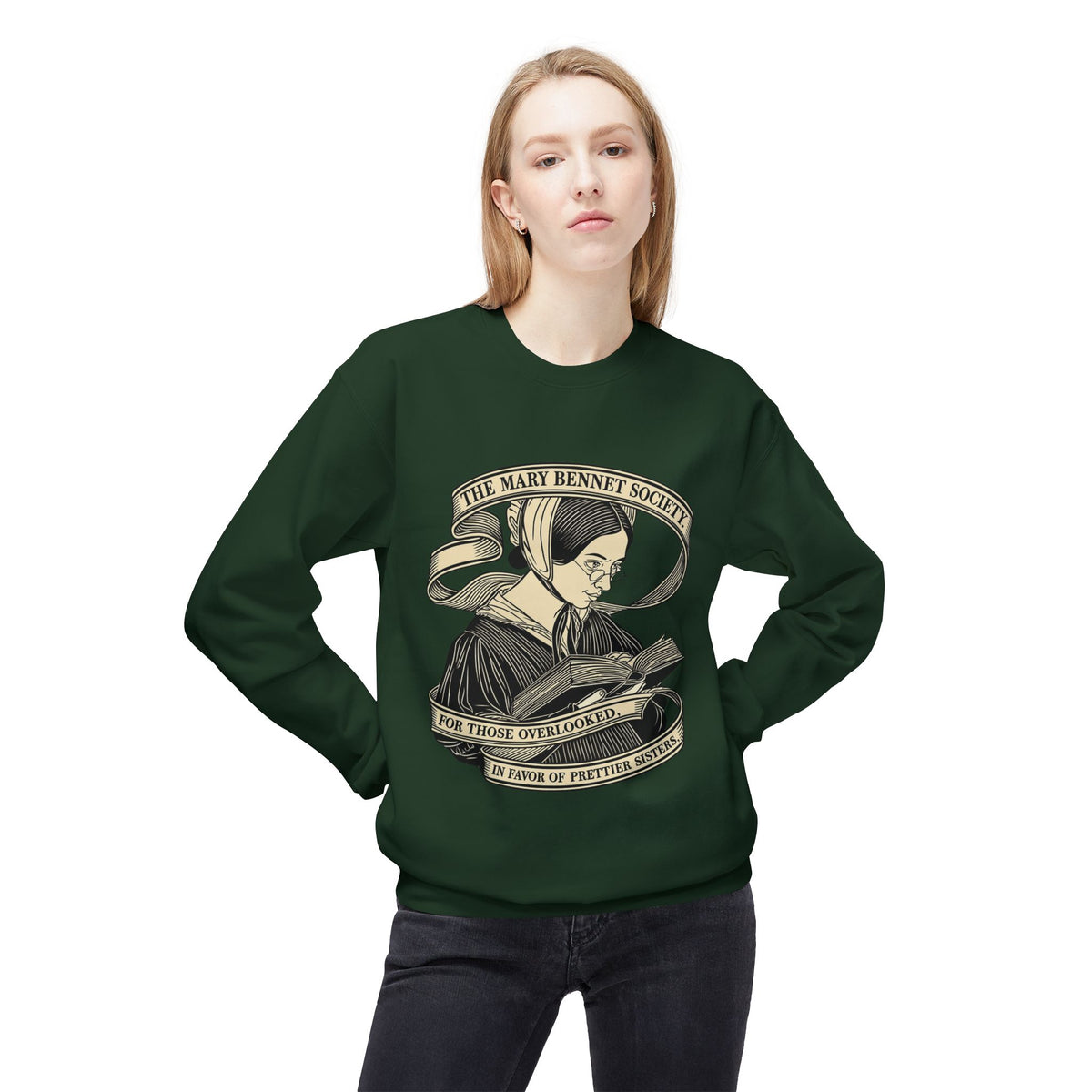 The Mary Bennet Society Literary Crewneck Sweatshirt — Vintage Booklover Reading Crew