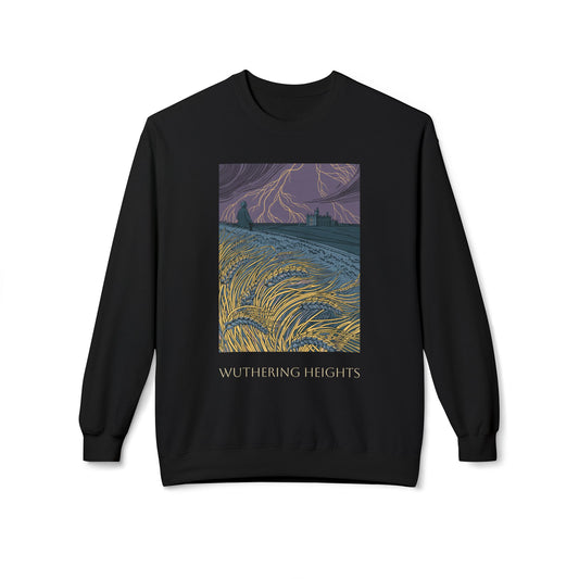 Wurthering Heights Crewneck Sweatshirt — Moorscape "I'd Marry the Storm Again"