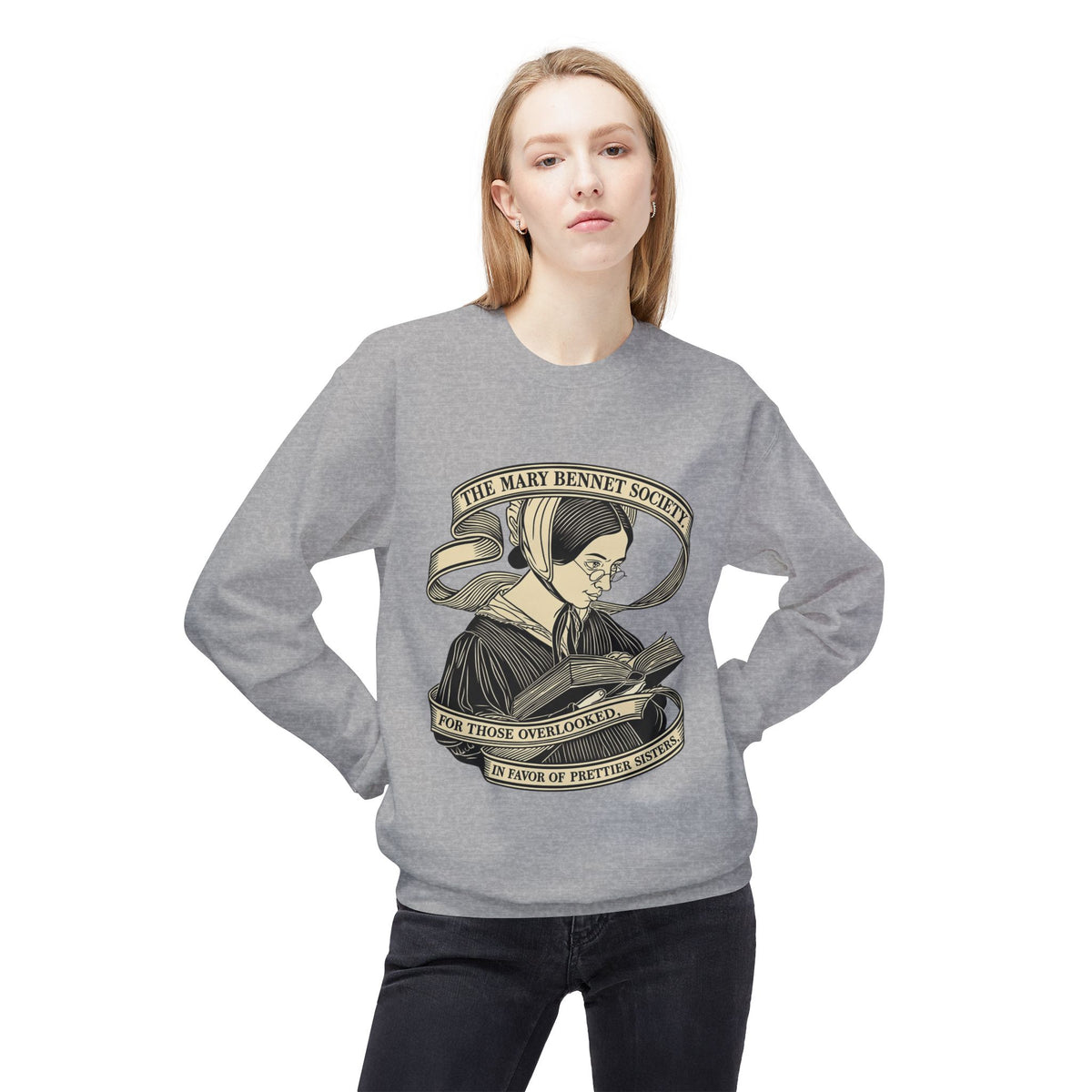 The Mary Bennet Society Literary Crewneck Sweatshirt — Vintage Booklover Reading Crew