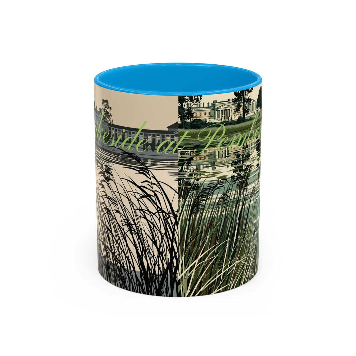 Strolling Lakeside with Mr. Darcy  —  Scenic Lakeside Vintage Gentleman Mug (11oz & 15oz)