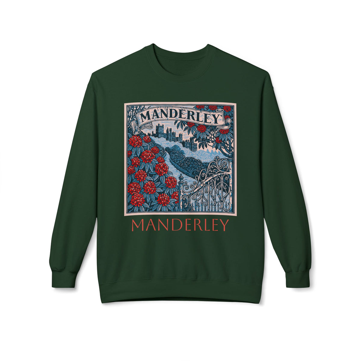 Manderley Vintage Graphic Sweatshirt — Gothic Rose Estate Crewneck