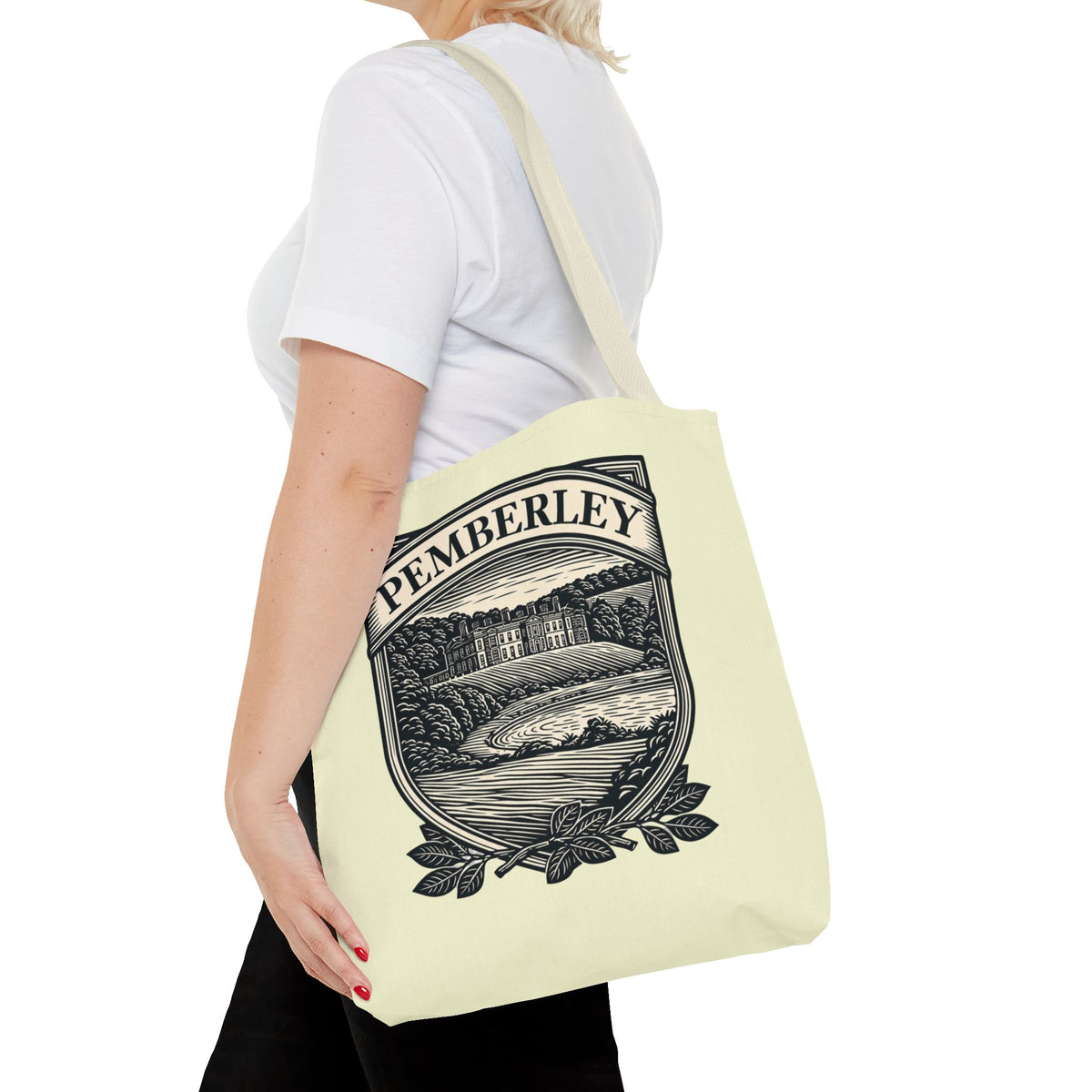Pemberley Crest Tote Bag — Regency Manor Vintage Shield Canvas Tote