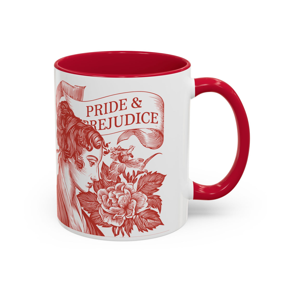 "...follies and nonsense" Elizabeth Bennet Quote  —  Pride & Prejudice Floral Mug (11oz/15oz)