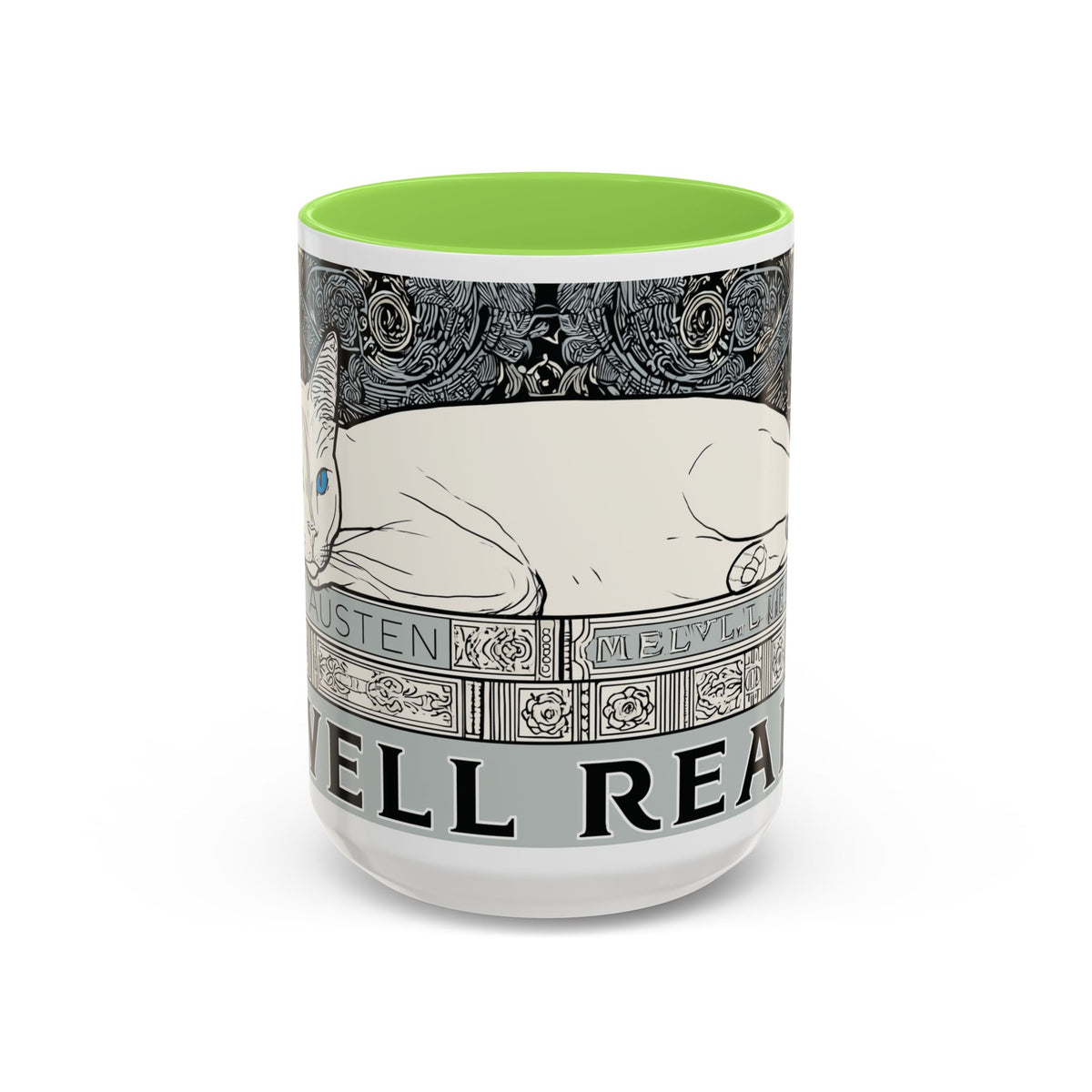 Well Read Siamese Cat Mug | Color Accent Ceramic Mug