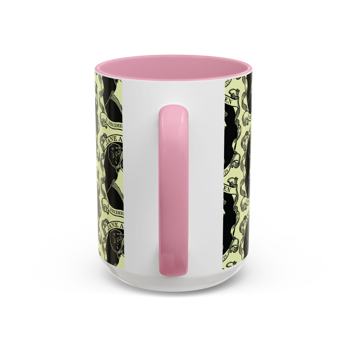 Jane Austen Cameo Pattern Coffee Mug — Literary Tea & Coffee Cup (11oz/15oz)
