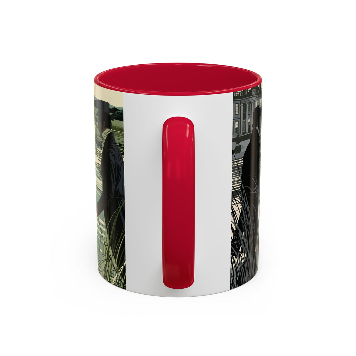Strolling Lakeside with Mr. Darcy  —  Scenic Lakeside Vintage Gentleman Mug (11oz & 15oz)