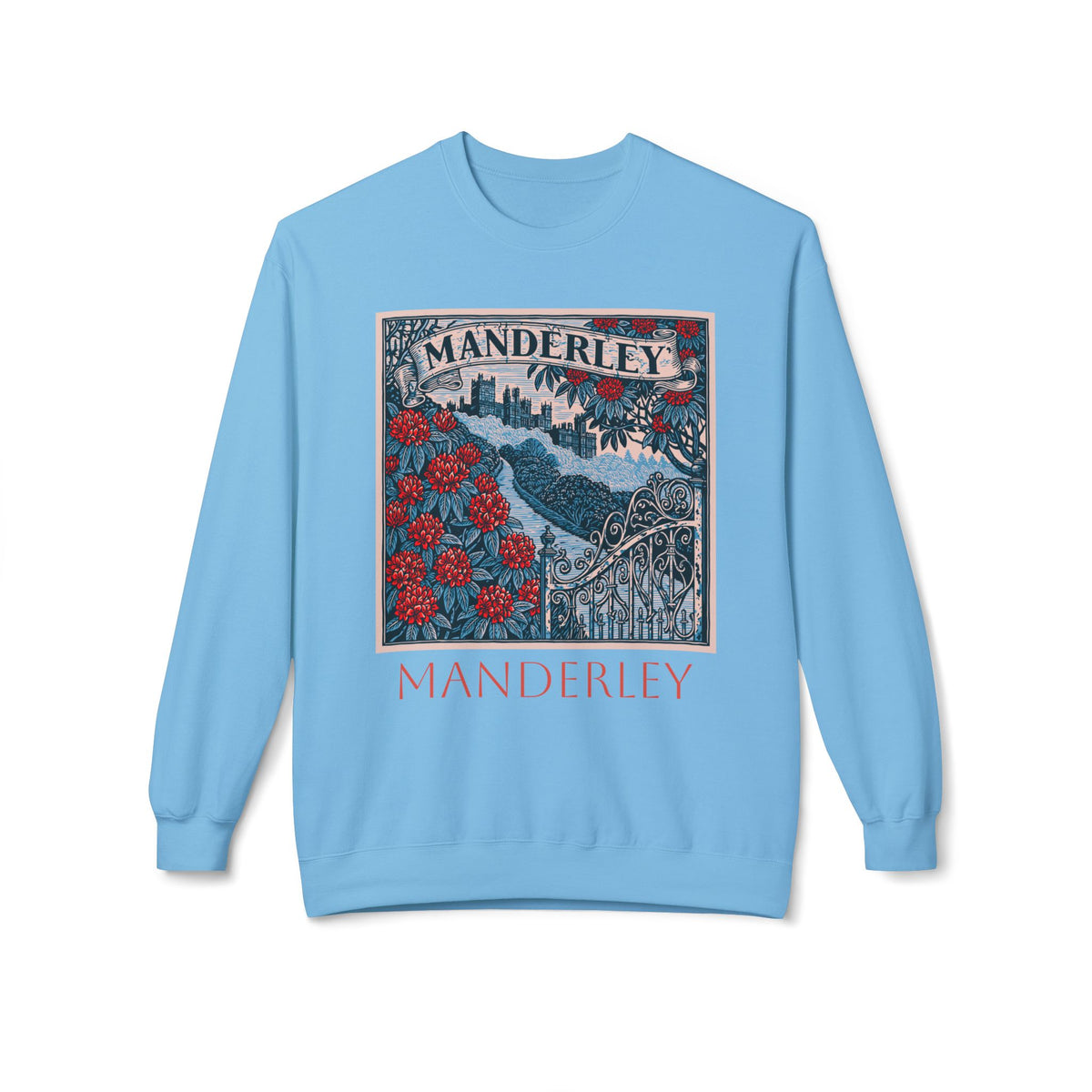 Manderley Vintage Graphic Sweatshirt — Gothic Rose Estate Crewneck