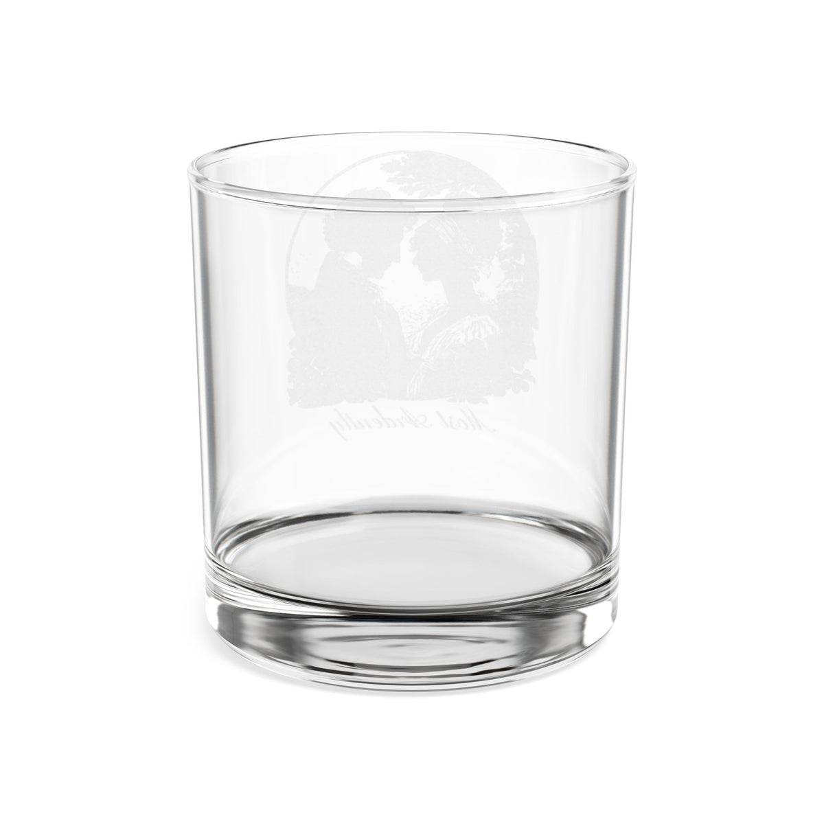 Engraved Whiskey Glass — "Most Ardently" Pride & Prejudice Couple Silhouette (10.5 oz)