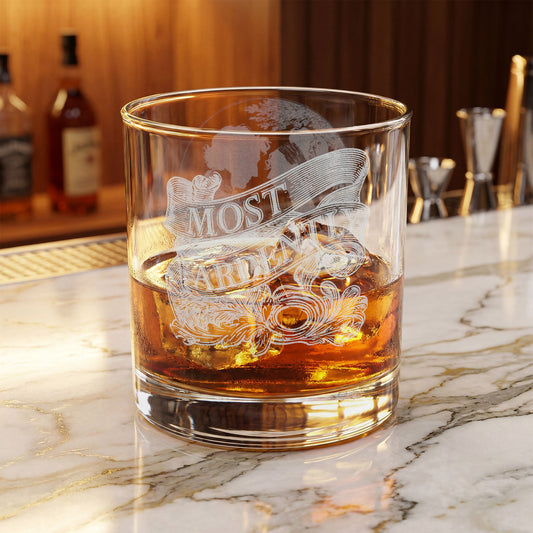 “Most Ardently” Embrace Silhouette — Engraved Whiskey Glass 10.5oz