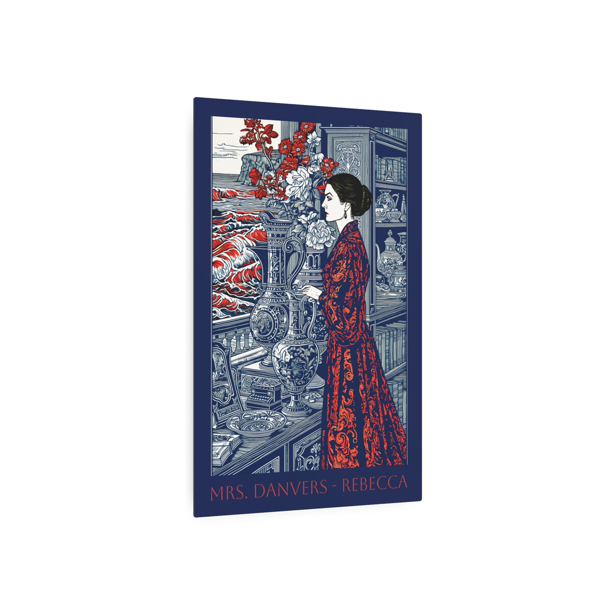 Metal Art Print — "Mrs. Danvers • Rebecca" Vintage Gothic Bookplate Wall Art