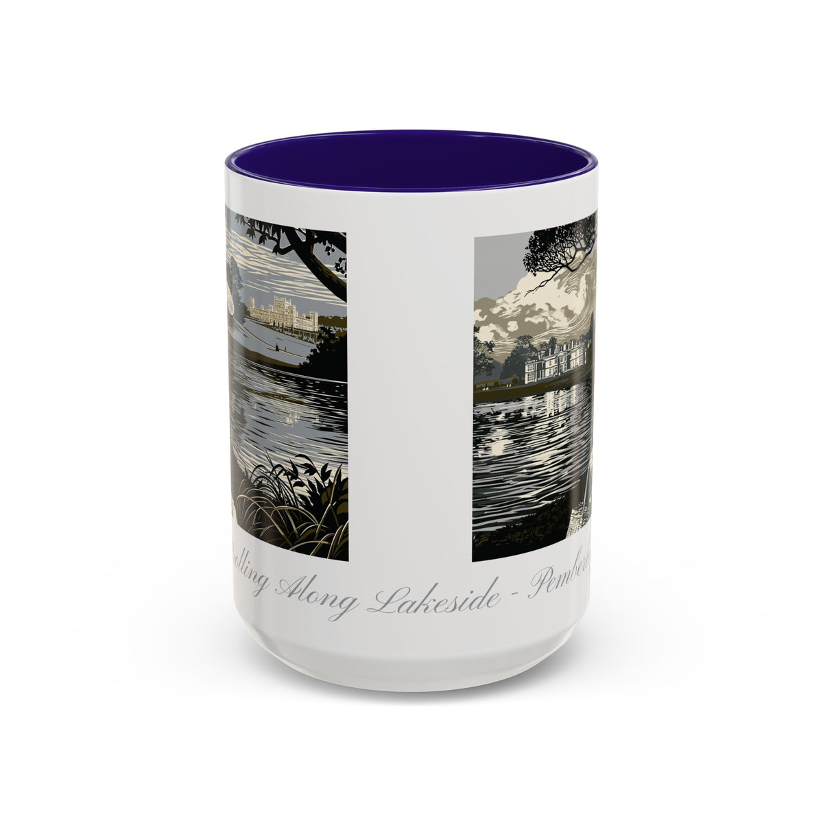 'Strolling Pemberley' Ceramic Coffee Cup — Vintage Regency Silhouette Mug