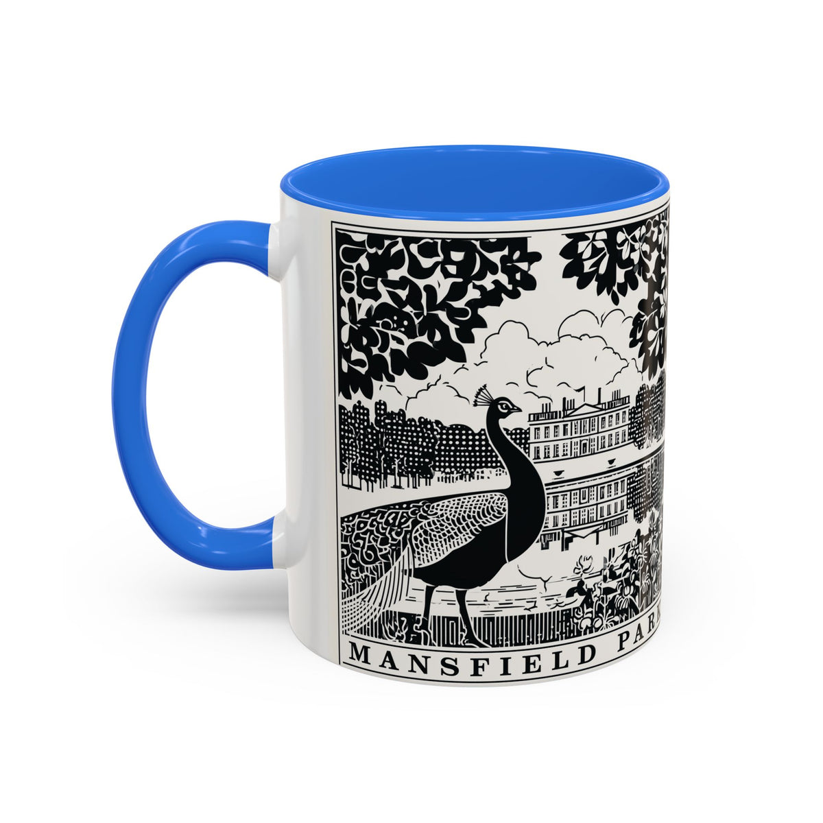 Mansfield Park Peacock Illustration Mug | Vintage Etching Wraparound