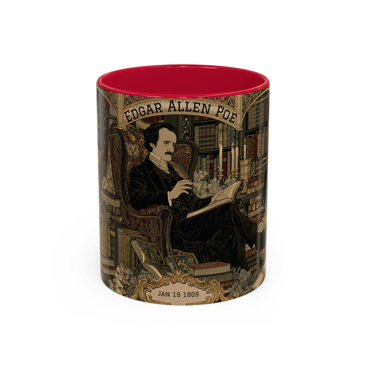 Edgar Allan Poe portrait Mug | Literary Gothic coffee mug
